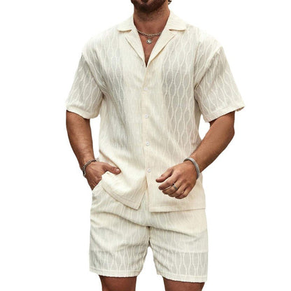Men’s Casual Summer Tracksuit – Shirt & Shorts Set