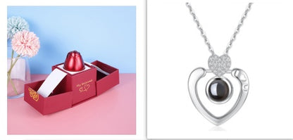 Valentine’s Day Metal Rose Jewelry Box – Necklace Gift
