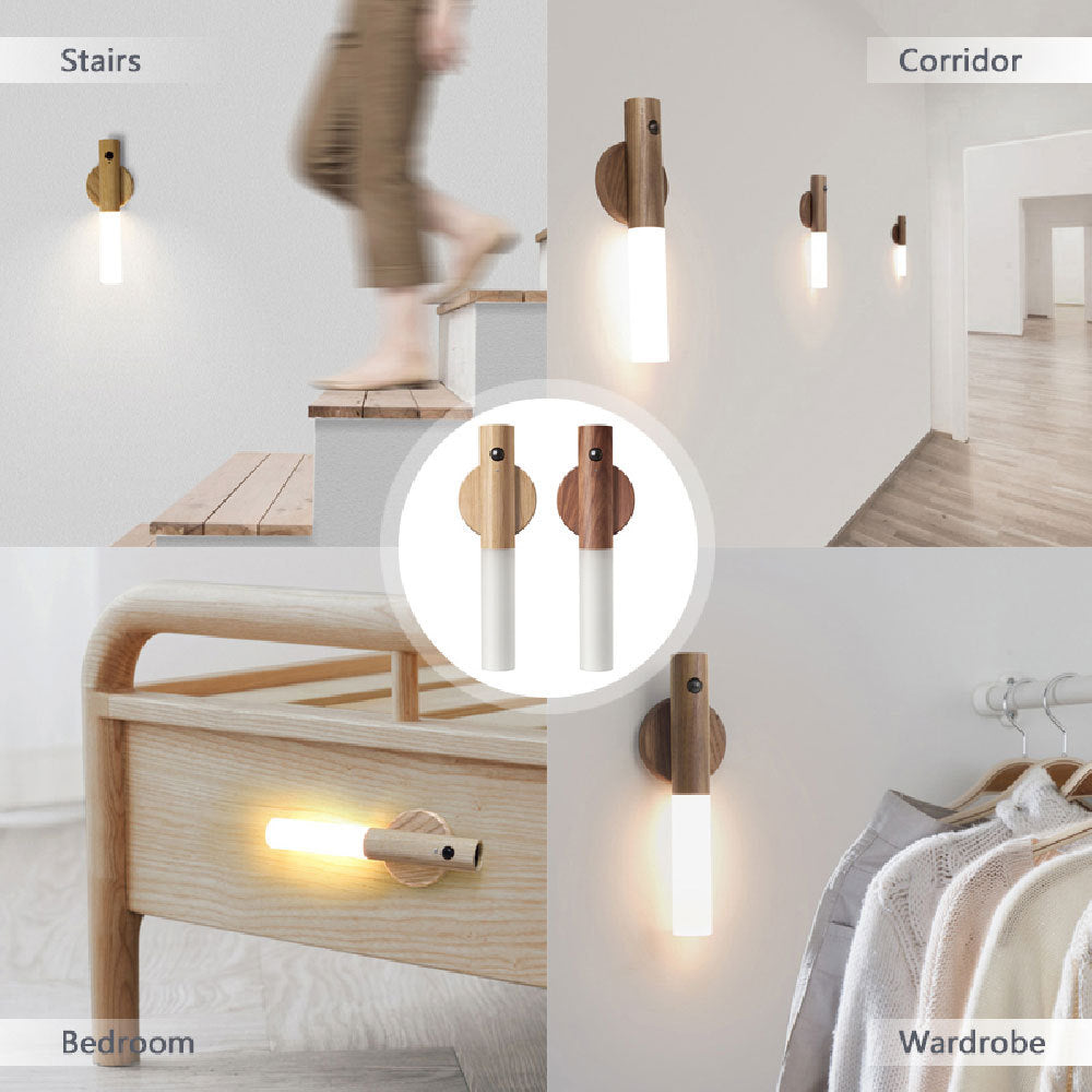 Auto LED Motion Sensor Night Light – USB Magnetic Wall Lamp
