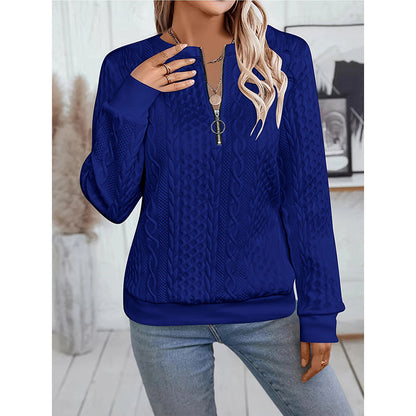 Women’s Textured Half Zip Pullover Sweatshirt