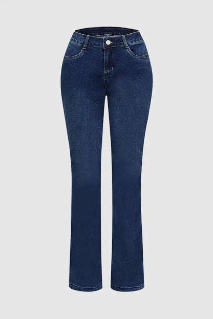 Women’s High-Waist Wide-Leg Vintage Wash Jeans