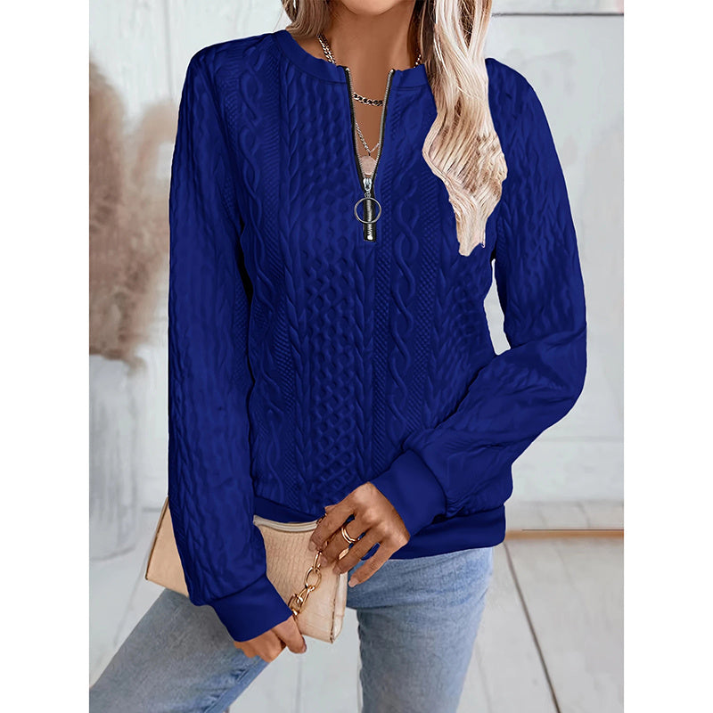 Women’s Textured Half Zip Pullover Sweatshirt