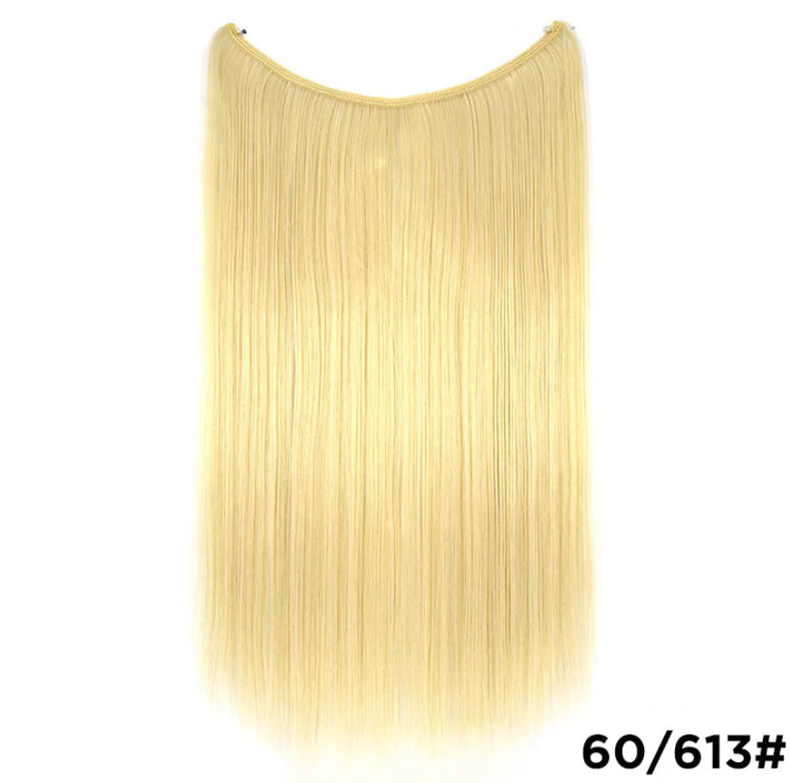 22-Inch Invisible Wire Hair Extension – Silky Straight Synthetic