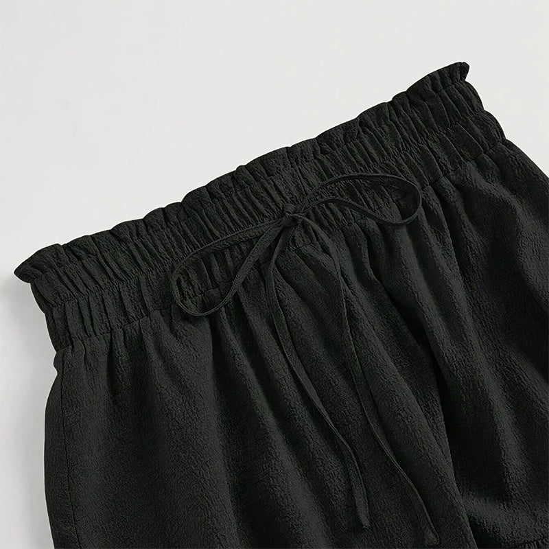 Women’s High-Waist Pleated Midi Skirt with Knot Detail