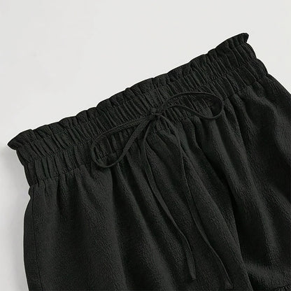 Women’s High-Waist Pleated Midi Skirt with Knot Detail