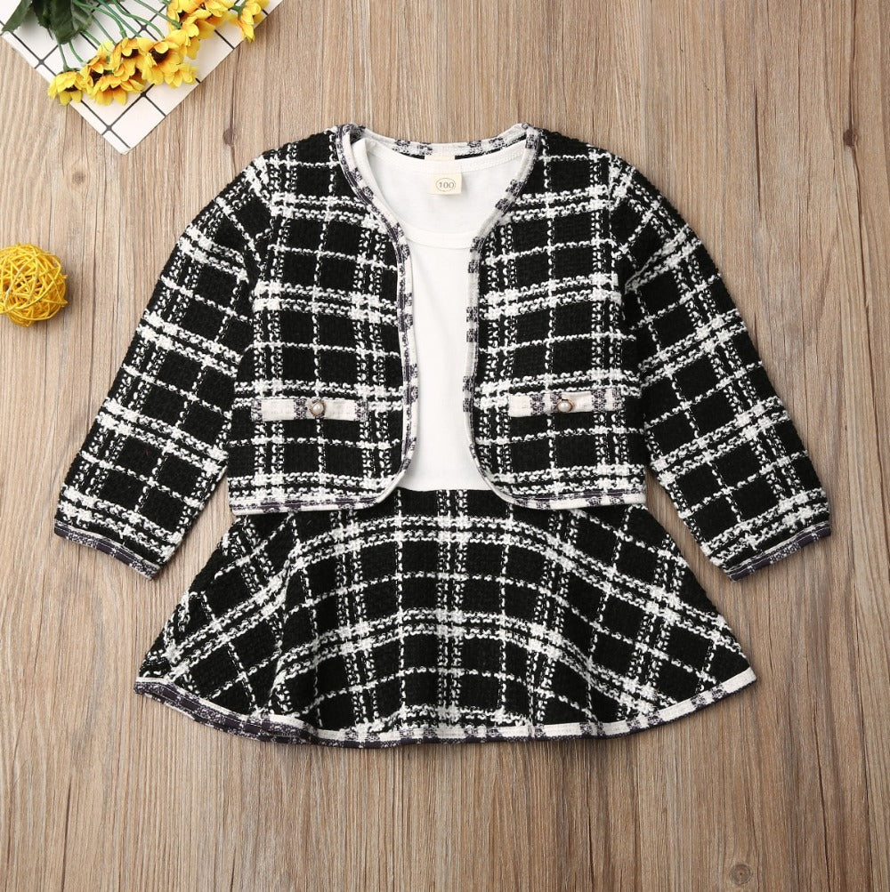 "Baby Girl 2-Piece Long Sleeve Dress Outfit Kids Suit"