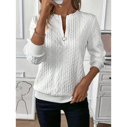 Women’s Textured Half Zip Pullover Sweatshirt
