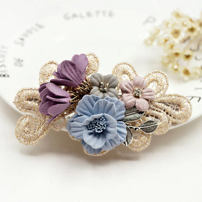 Handmade Bow Hair Clip – Pearl & Flower Hair Accessory for Girls