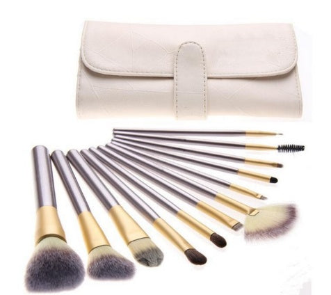Persian Makeup Brush Set – White & Champagne