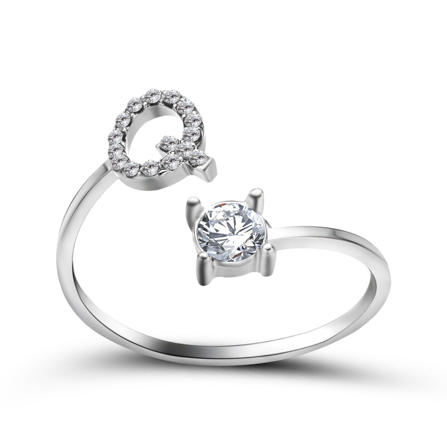 Adjustable Initial Letter Ring for Women – Elegant Fashion Jewelry