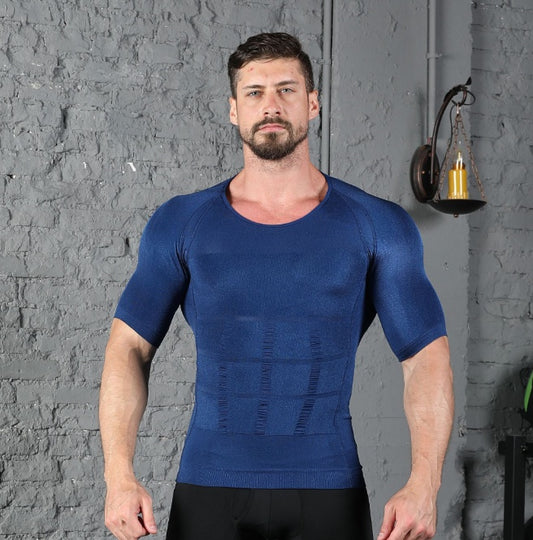 Men’s Chest Compression T-Shirt – Fitness Slimming Belly Buster Shirt