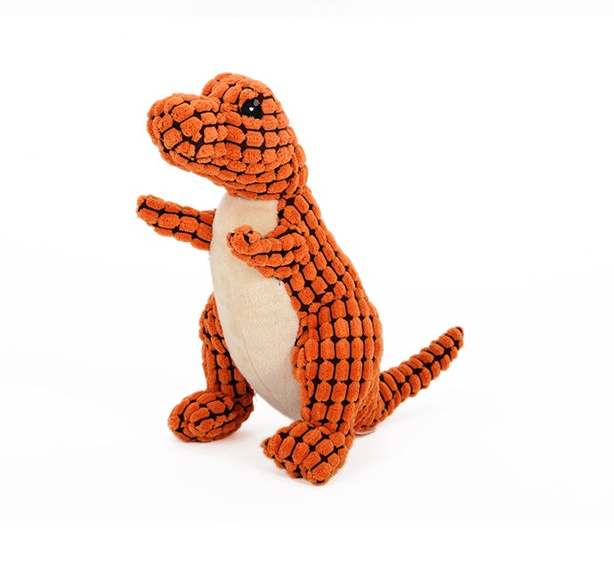 Dinosaur Plush Dog Toy – Interactive Chew Toy with Squeaker for Small & Large Dogs