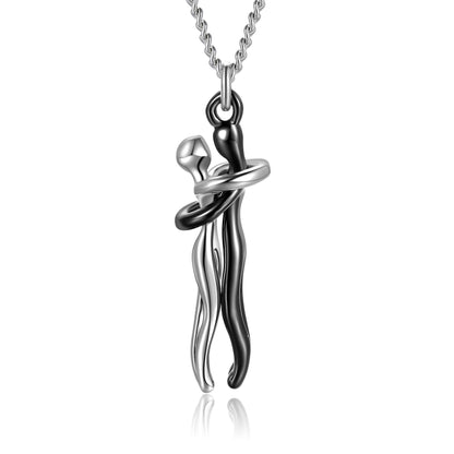 Love Hug Necklace for Couples – Unisex Jewelry Gift for Men and Women