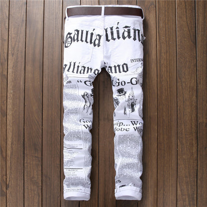 Men’s Newspaper Print Jeans