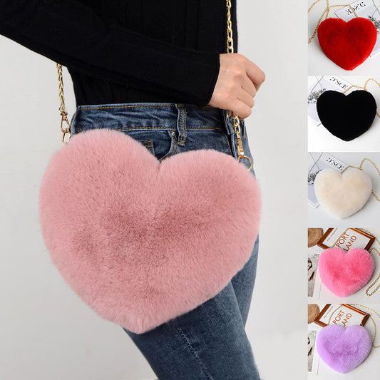 Love Plush Chain Shoulder Bag for Women – Valentine’s Day Party Bag