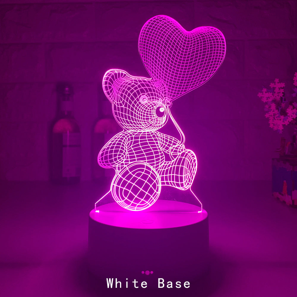3D LED Night Lamp – USB Acrylic Neon Light for Home & Gifts