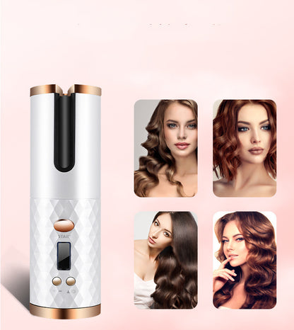 Rechargeable Automatic Hair Curler – Portable Ceramic Rotating Styler