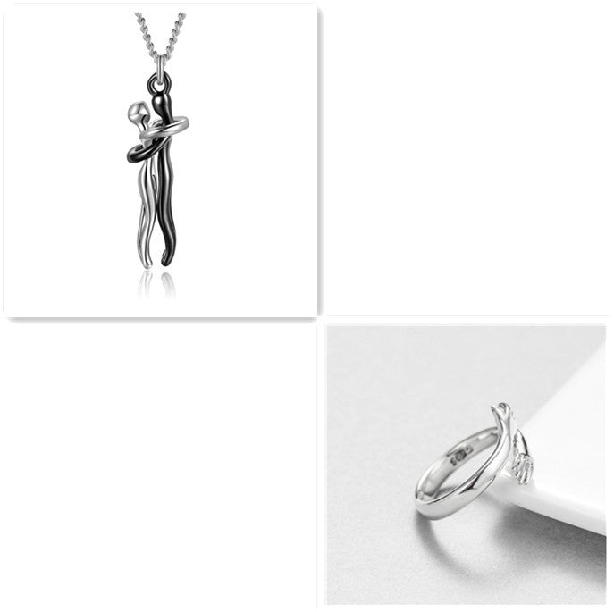 Love Hug Necklace for Couples – Unisex Jewelry Gift for Men and Women