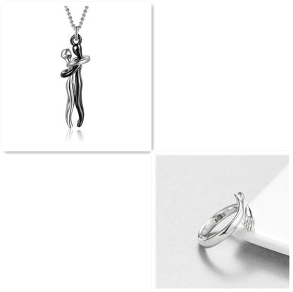 Love Hug Necklace for Couples – Unisex Jewelry Gift for Men and Women