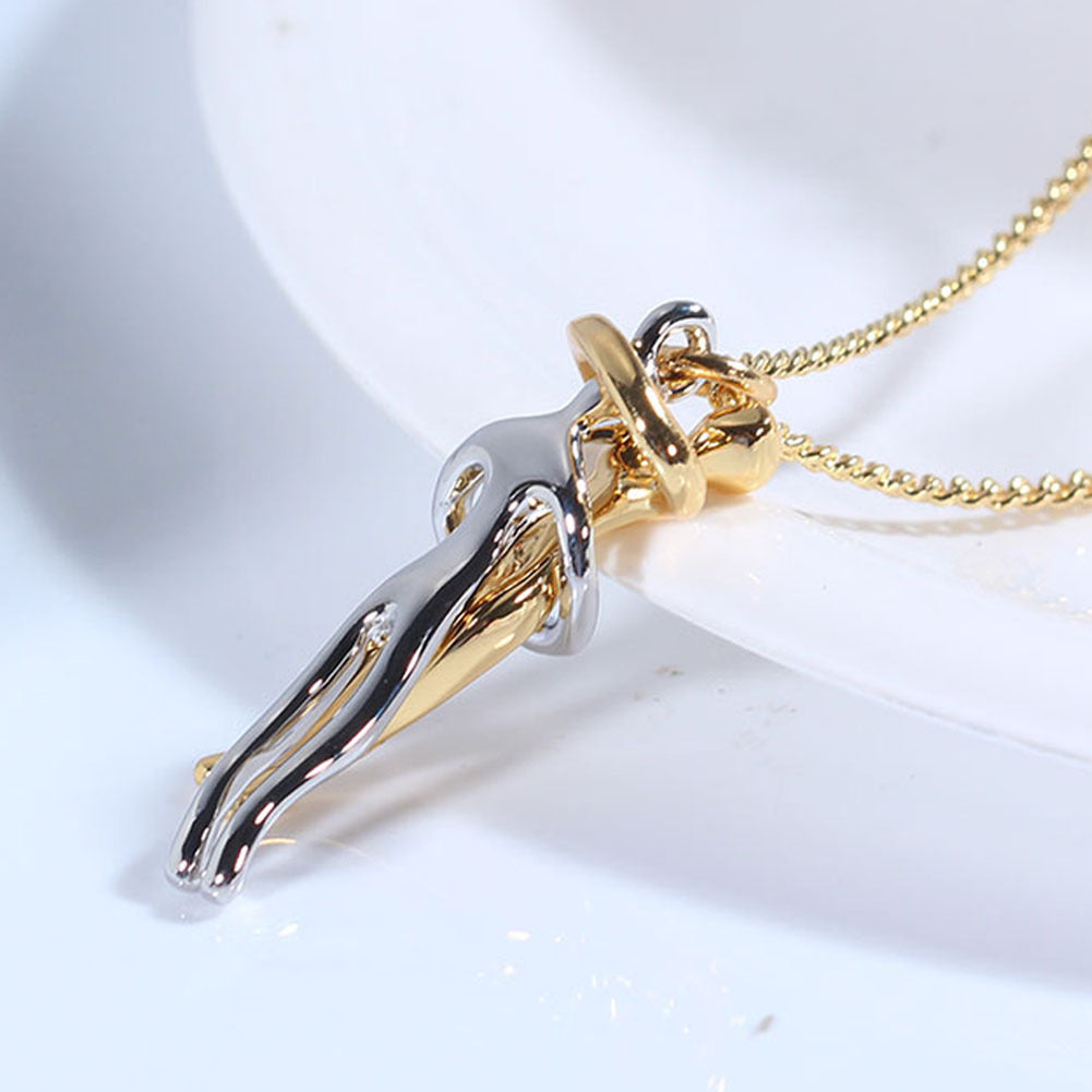 Love Hug Necklace for Couples – Unisex Jewelry Gift for Men and Women