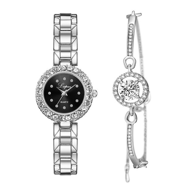 Women’s Luxury Quartz Watch & Bangle Set