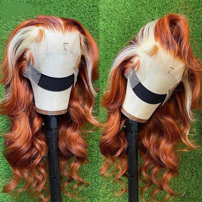 4x4 Human Hair Wig with Highlights 613