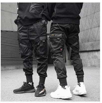 Men’s Black Hip Hop Cargo Joggers