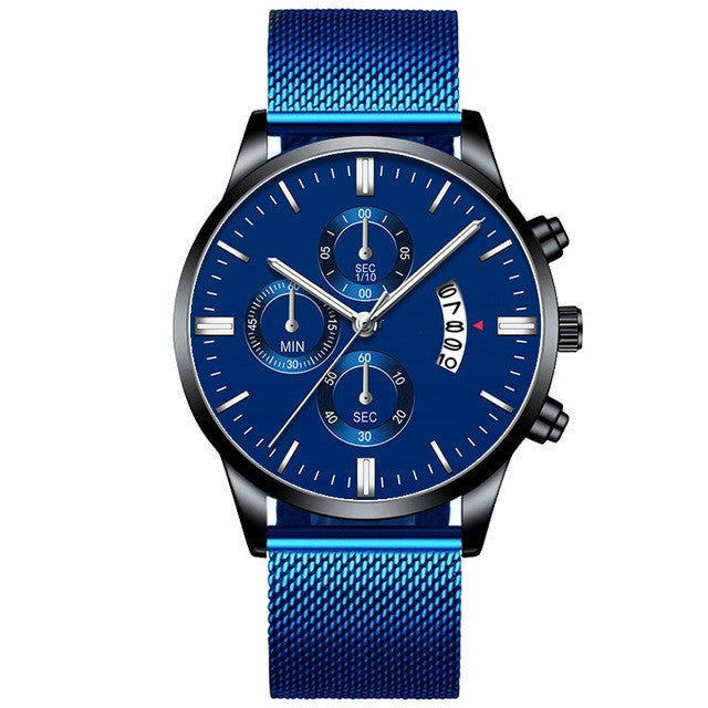 Men’s Luxury Business Quartz Watch – Mesh Band Design