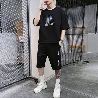 Men’s Summer Sportswear Set – Casual T-Shirt & Shorts Suit