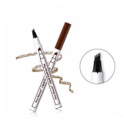 Waterproof 4-Claw Eyebrow Pen – Natural Fork Tip Tattoo Brow Pencil