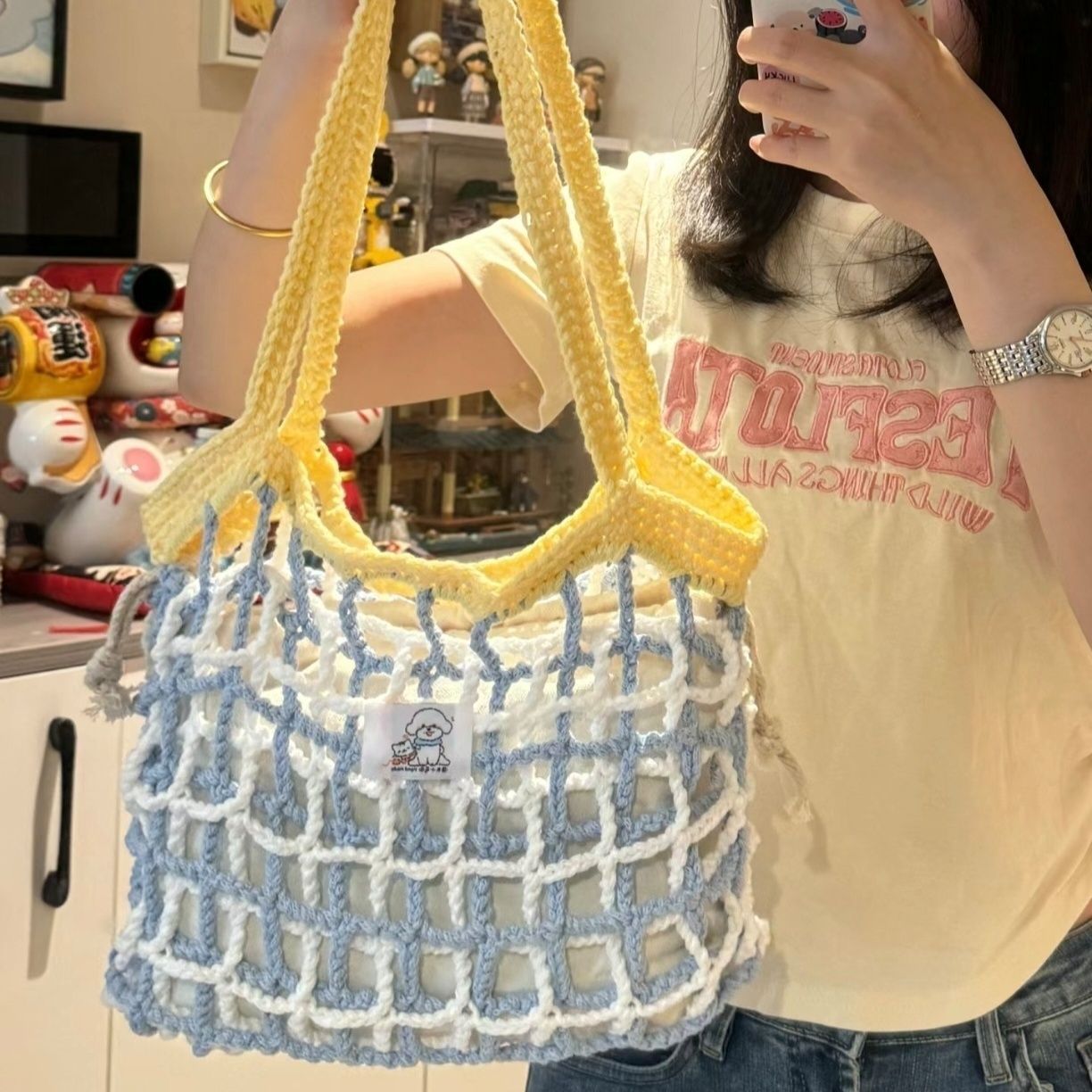 Women’s Handmade Summer Floral Woven Bag