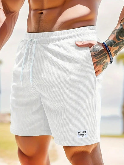 Men’s Lace-Up Corduroy Shorts – Summer Sports Pants