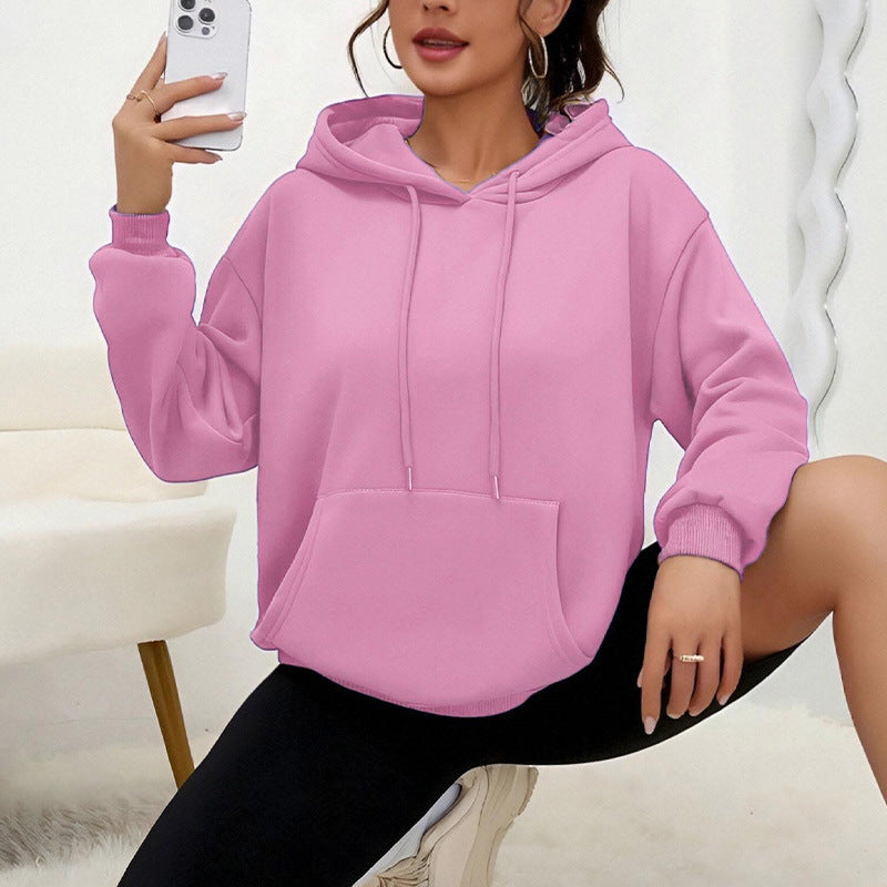 Women’s Loose Fit Drawstring Sweatshirt with Pockets