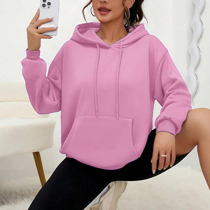 Women’s Loose Fit Drawstring Sweatshirt with Pockets