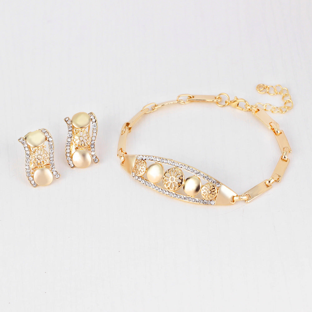 European & American Bridal Jewelry 4-Piece Set