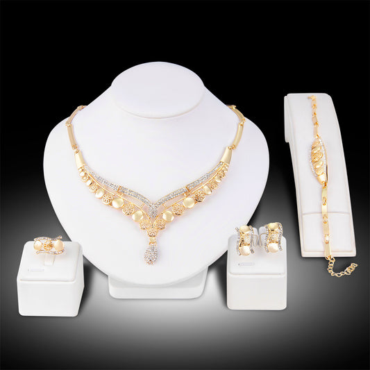 European & American Bridal Jewelry 4-Piece Set