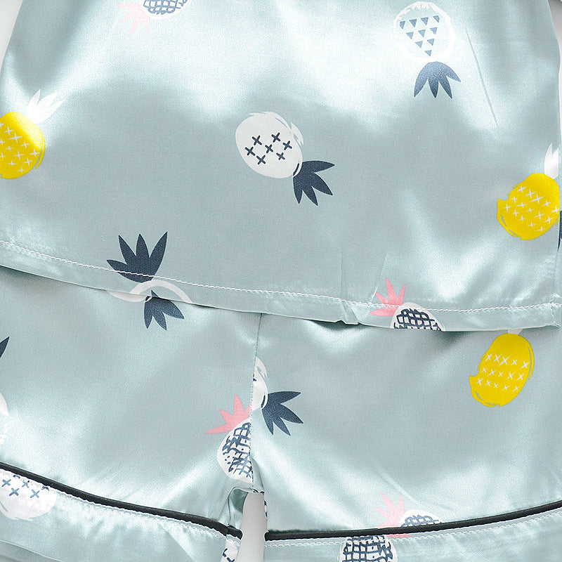 Children’s Ice Silk Summer Pajamas – Lightweight Kids Sleepwear