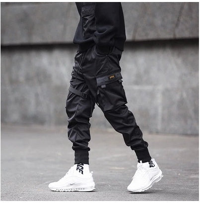 Men’s Black Hip Hop Cargo Joggers
