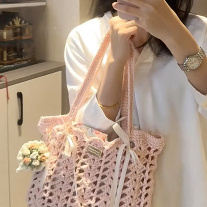 Women’s Handmade Summer Floral Woven Bag