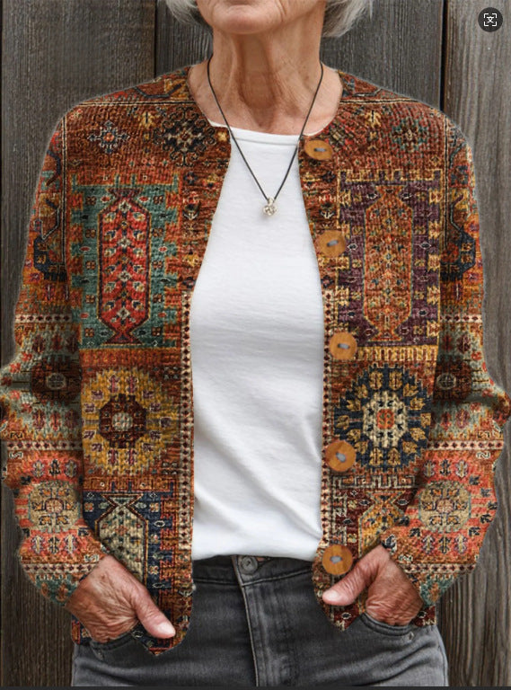 Women’s 3D Printed Knit Cardigan