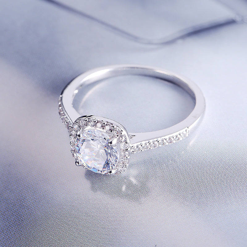 Silver Cubic Zirconia Engagement Ring