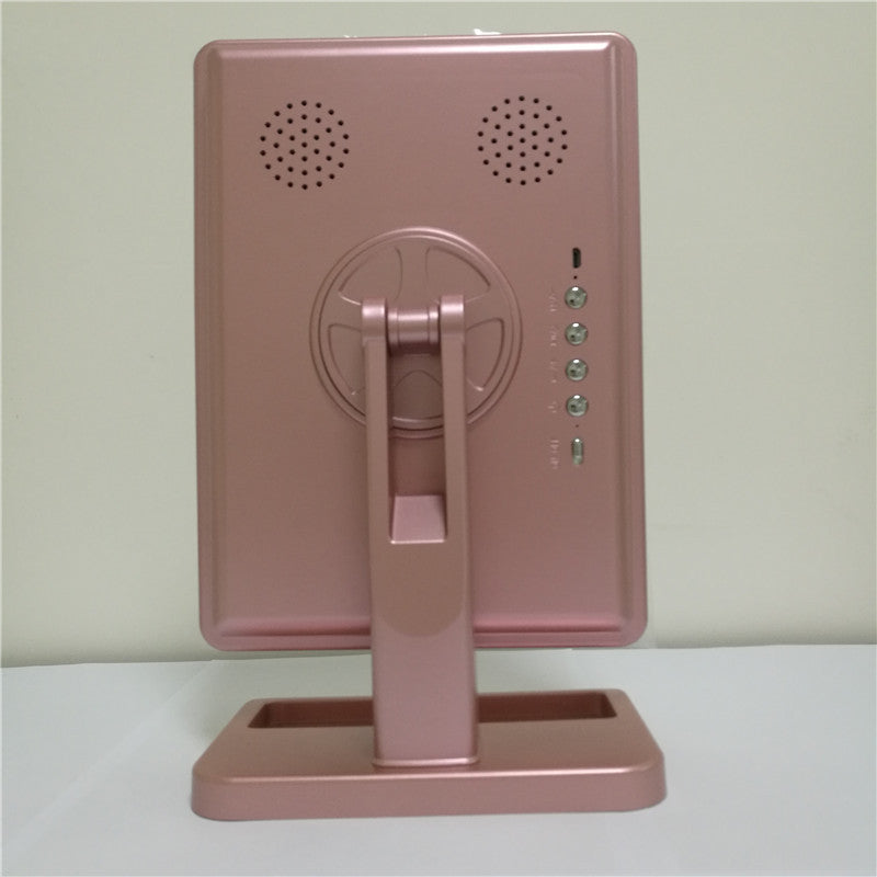 "Touch Screen Makeup Mirror with LED Lights, Bluetooth Speaker & 10X Magnifying Mirror"