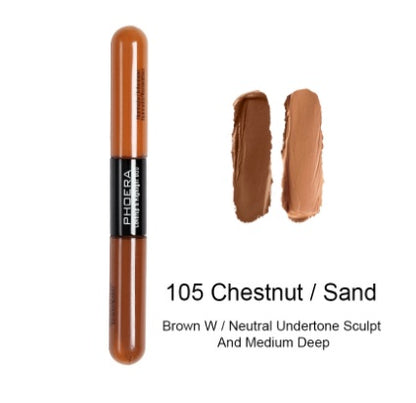 "Double Head Liquid Concealer Natural Color Brightening Full Coverage Makeup"