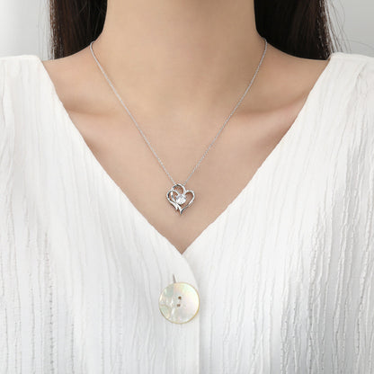 Zircon Double Love Necklace – Personalized Heart Pendant