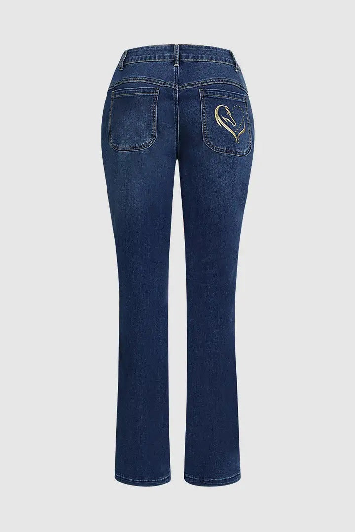 Women’s High-Waist Wide-Leg Vintage Wash Jeans