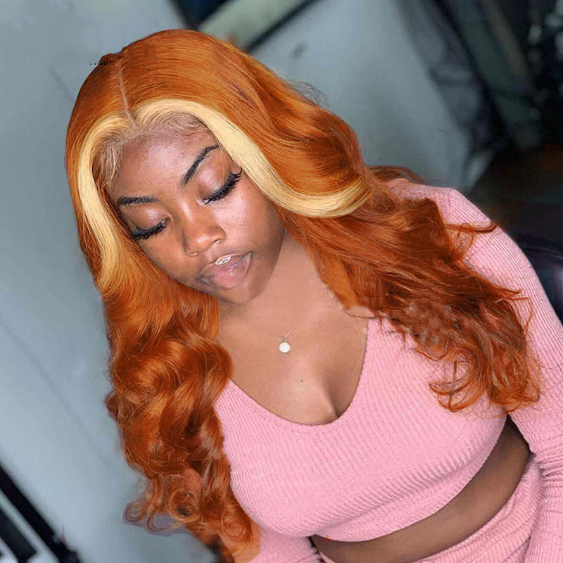 4x4 Human Hair Wig with Highlights 613