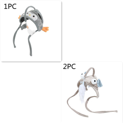 Head-Wear Feather Cat Toy Stick