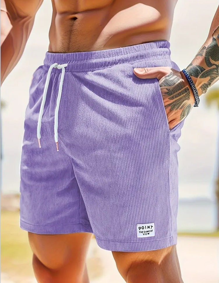 Men’s Lace-Up Corduroy Shorts – Summer Sports Pants