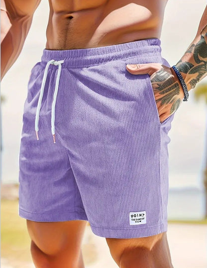 Men’s Lace-Up Corduroy Shorts – Summer Sports Pants