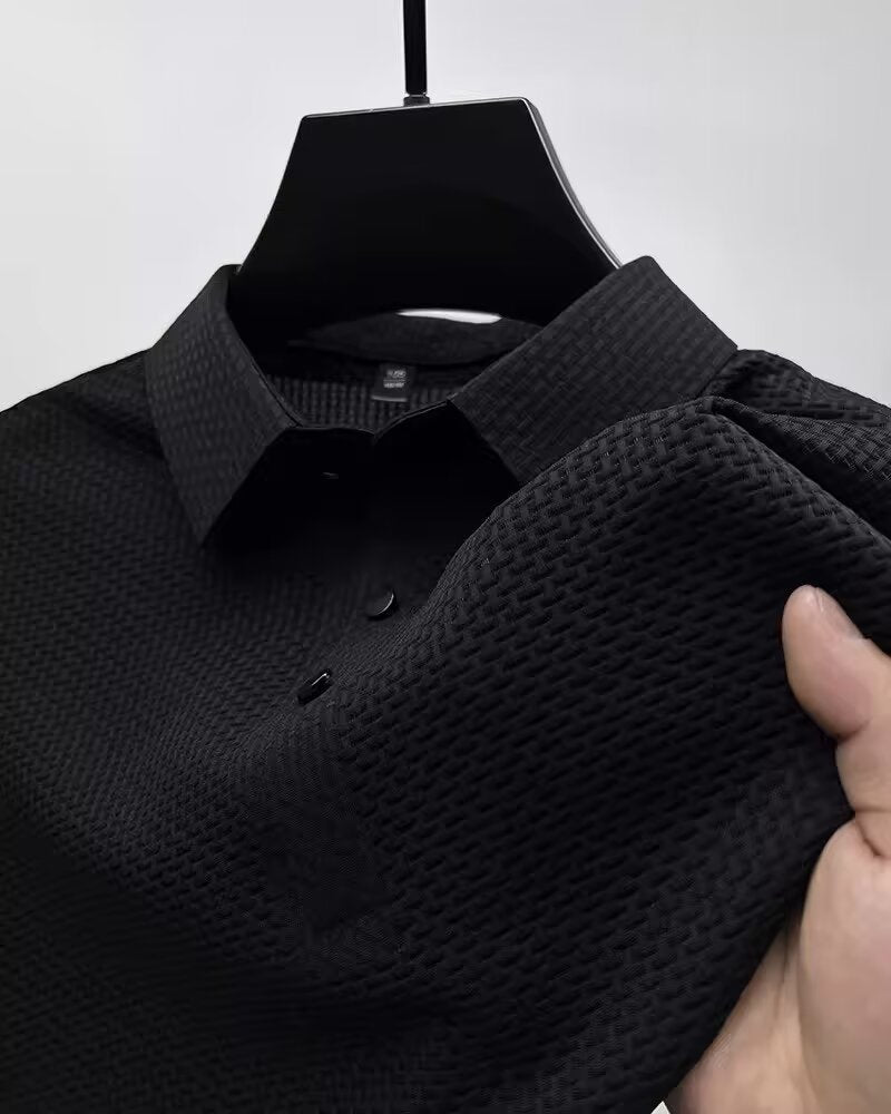 Men’s Short Sleeve Polo Shirt Business Casual Lapel T-Shirt